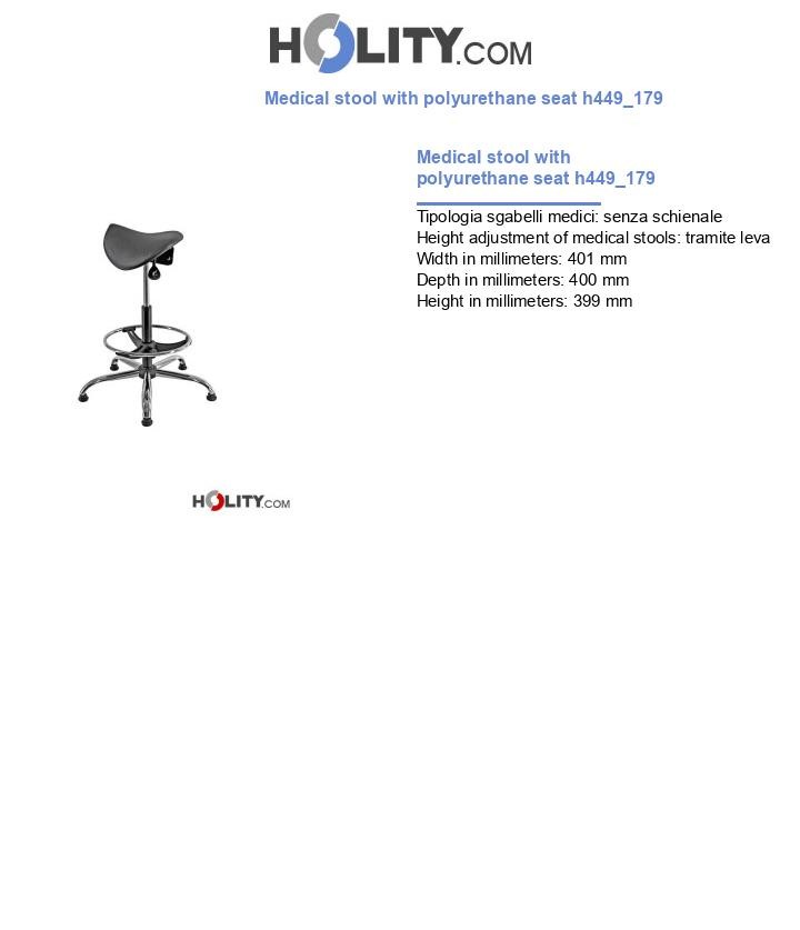 Medical stool with polyurethane seat h449_179