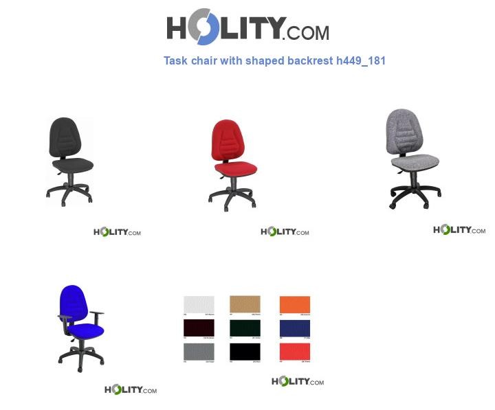 Task chair with shaped backrest h449_181