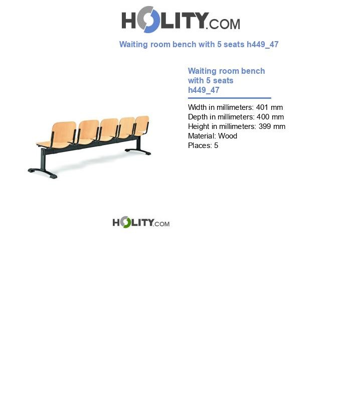 Waiting room bench with 5 seats h449_47