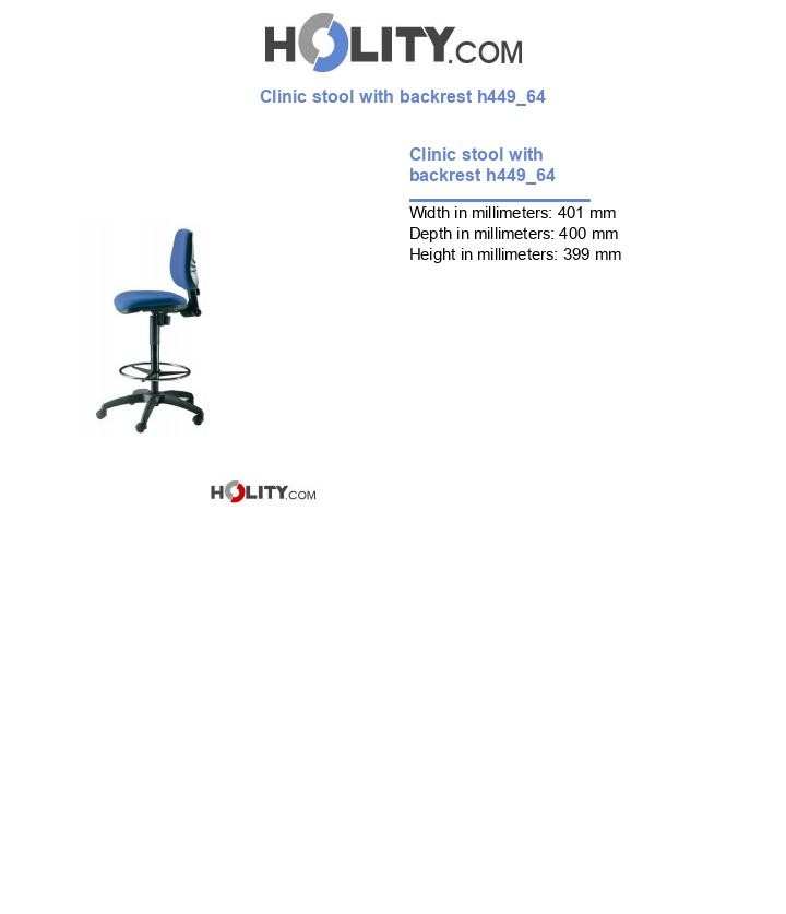 Clinic stool with backrest h449_64