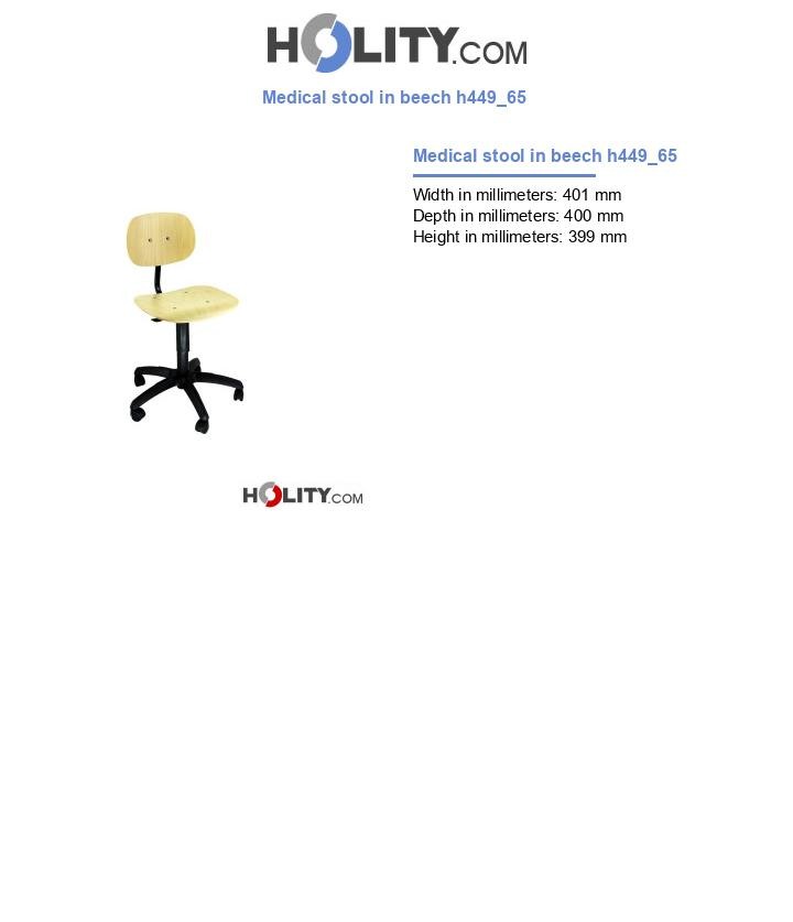 Medical stool in beech h449_65