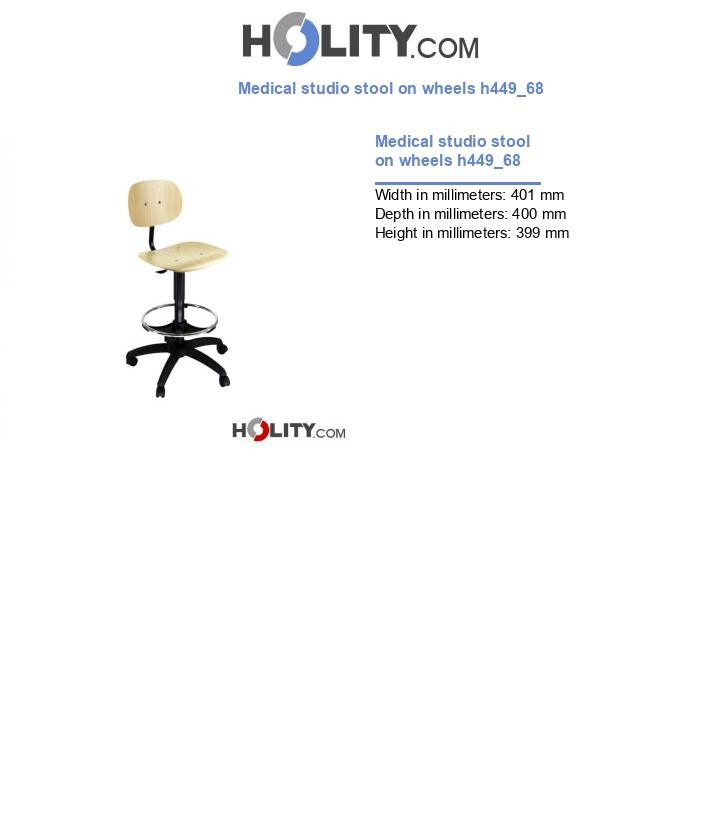 Medical studio stool on wheels h449_68