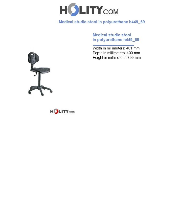 Medical studio stool in polyurethane h449_69