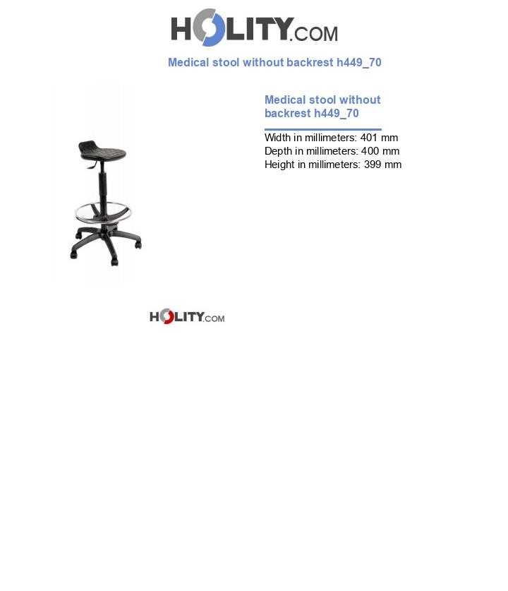 Medical stool without backrest h449_70