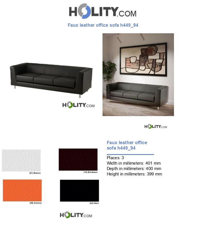 Faux leather office sofa h449_94