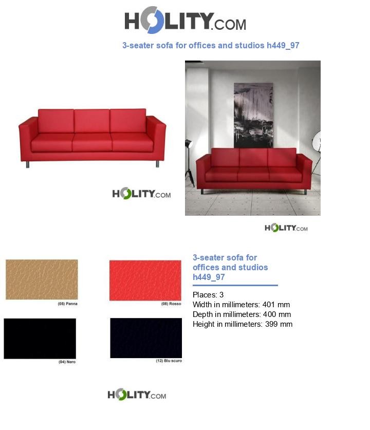 3-seater sofa for offices and studios h449_97