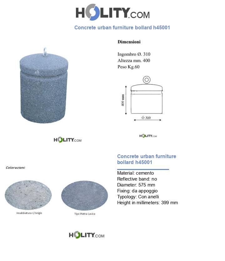 Concrete urban furniture bollard h45001