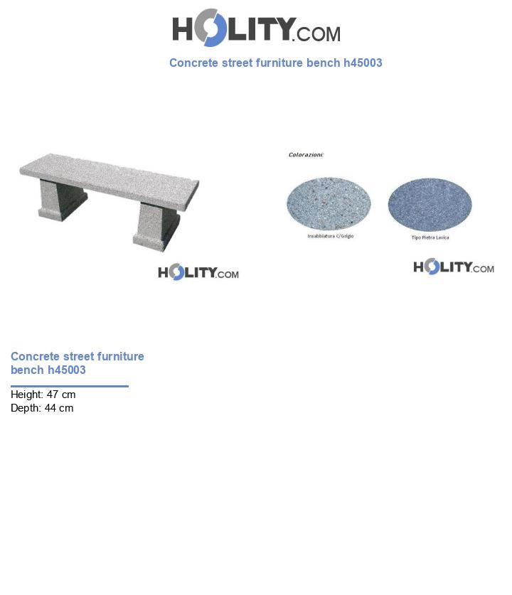 Concrete street furniture bench h45003