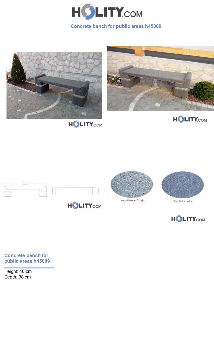 Concrete bench for public areas h45009
