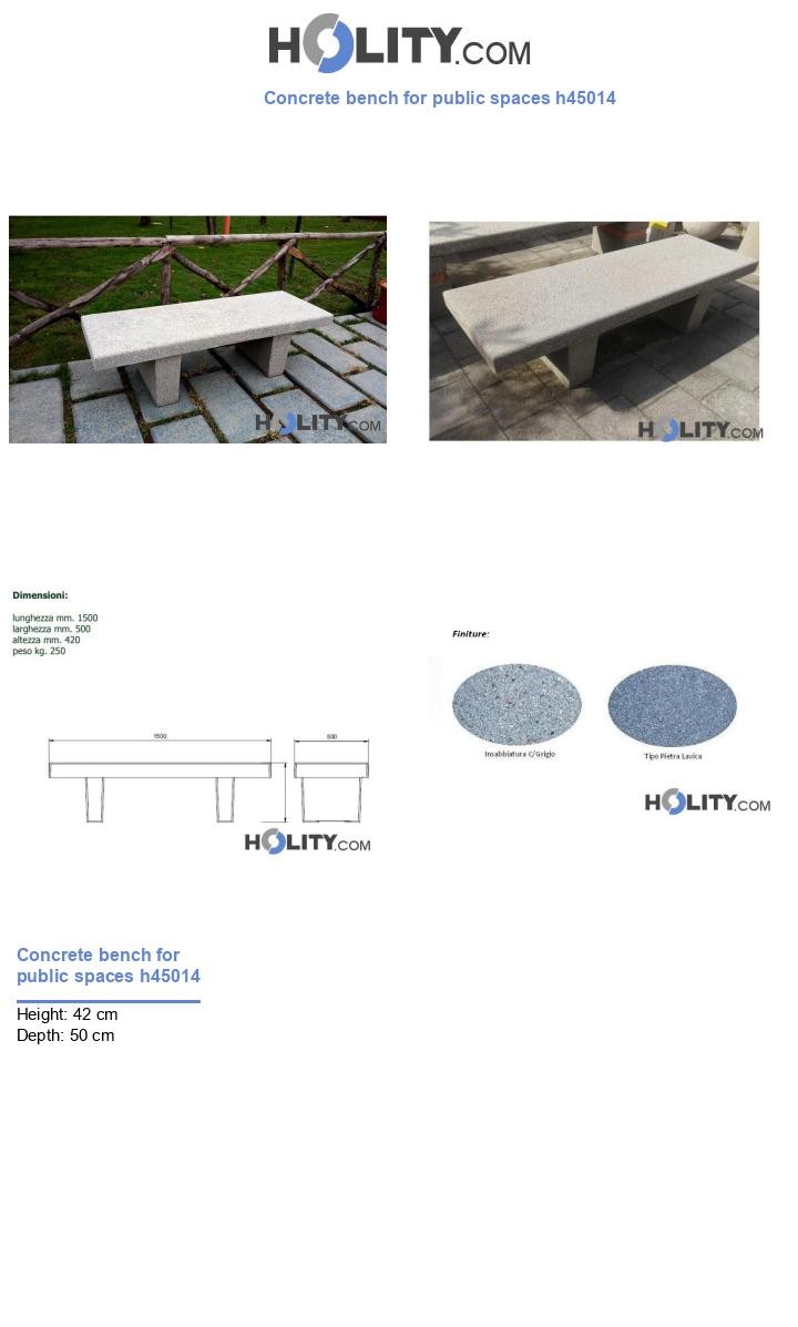 Concrete bench for public spaces h45014