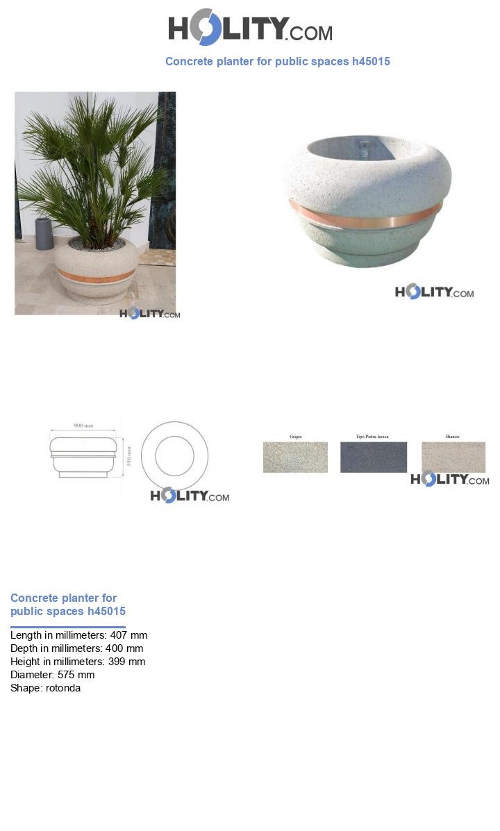 Concrete planter for public spaces h45015