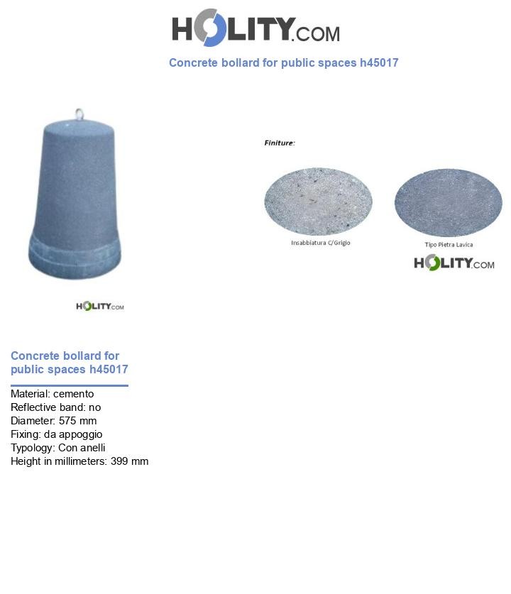 Concrete bollard for public spaces h45017