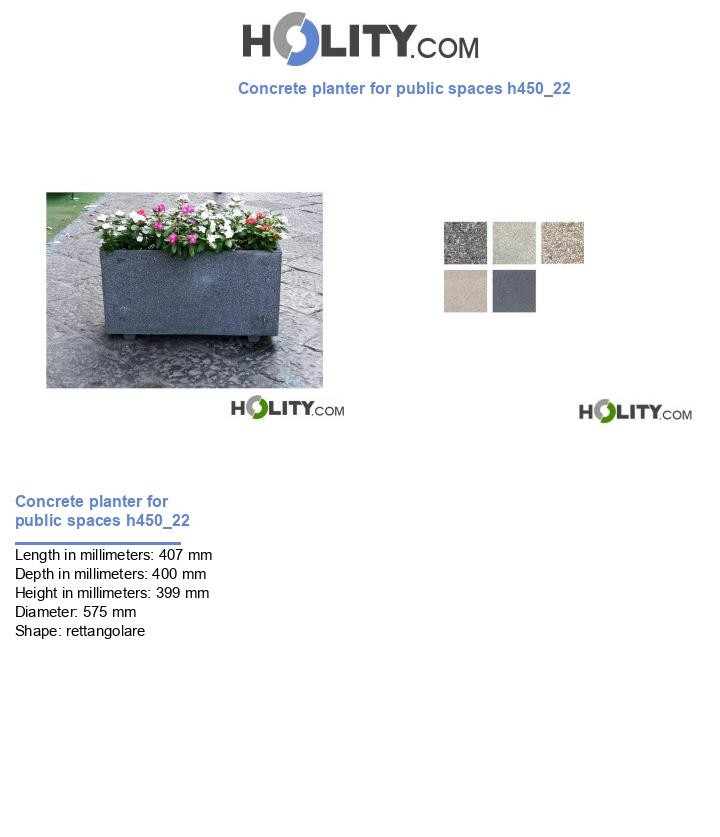 Concrete planter for public spaces h450_22