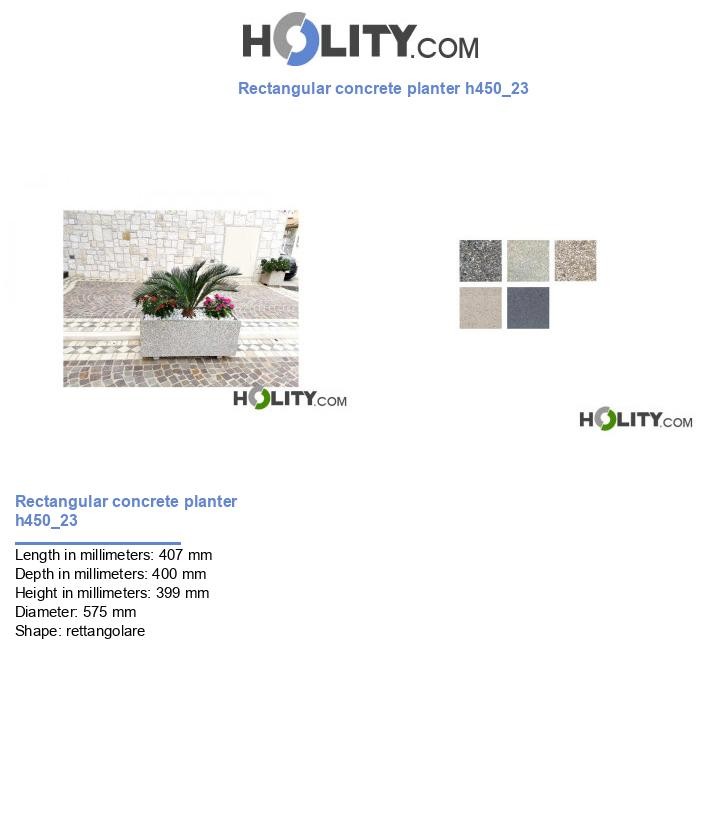 Rectangular concrete planter h450_23