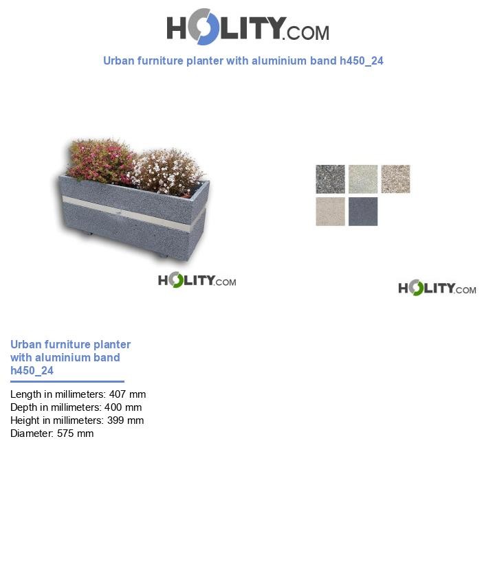 Urban furniture planter with aluminium band h450_24