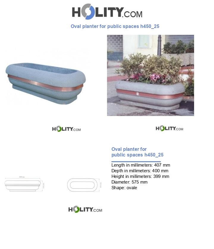 Oval planter for public spaces h450_25