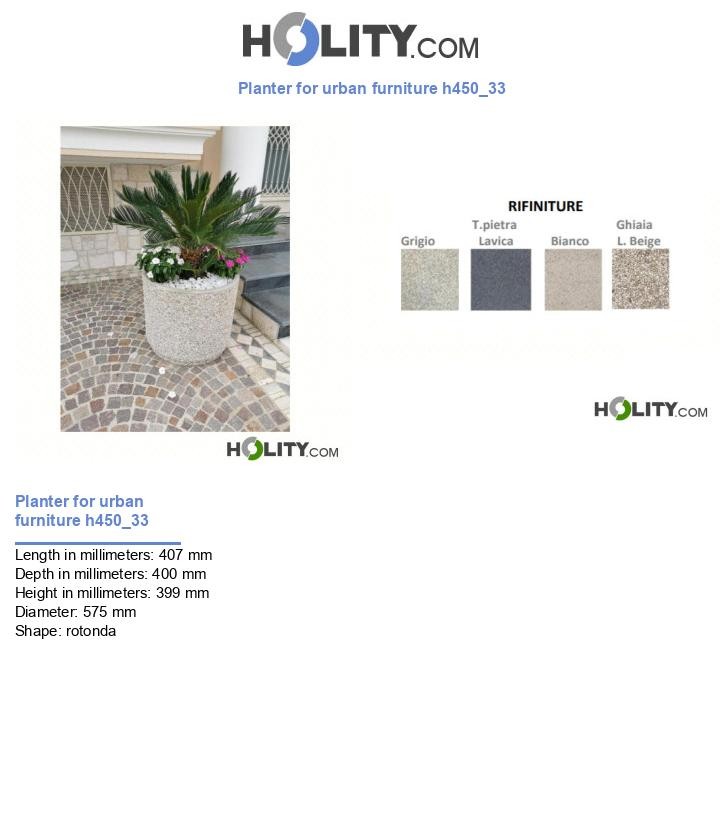 Planter for urban furniture h450_33