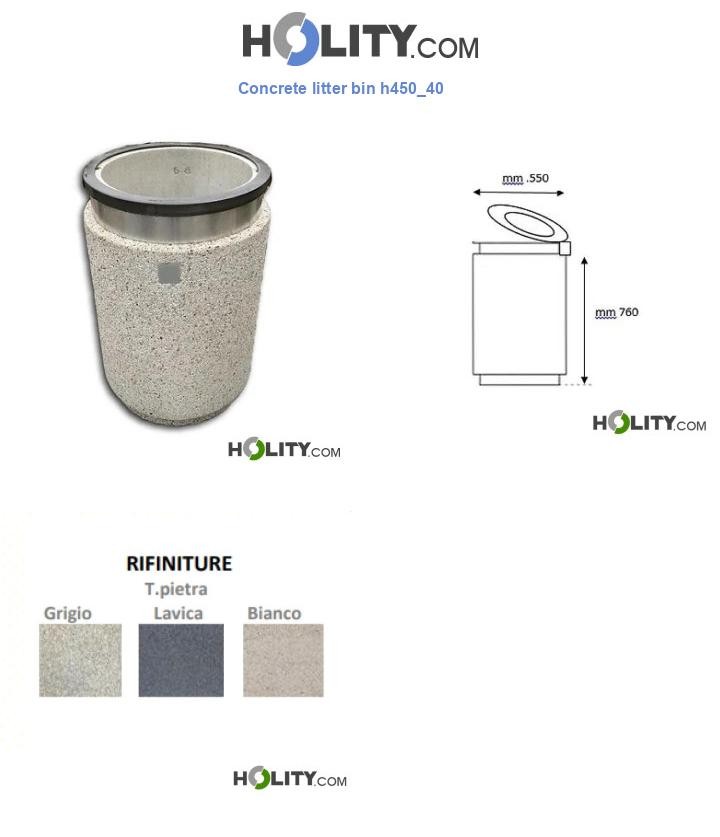 Concrete litter bin h450_40