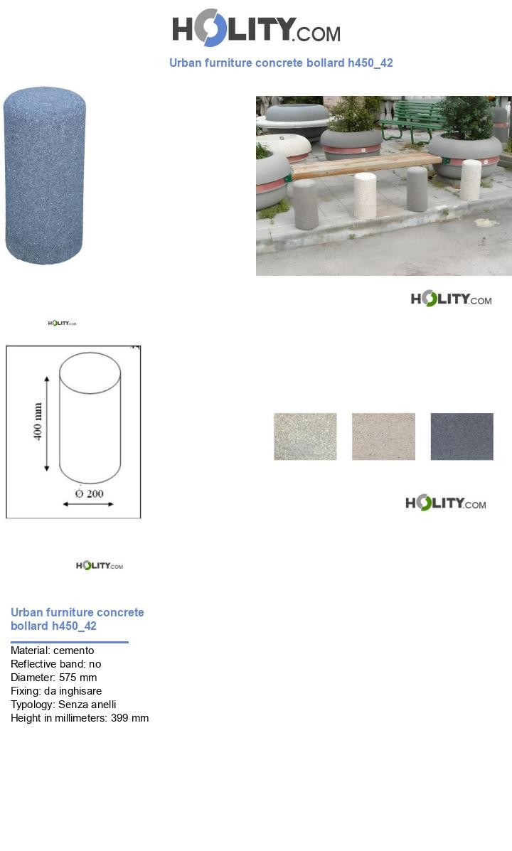 Urban furniture concrete bollard h450_42