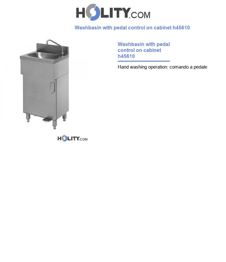 Washbasin with pedal control on cabinet h45610