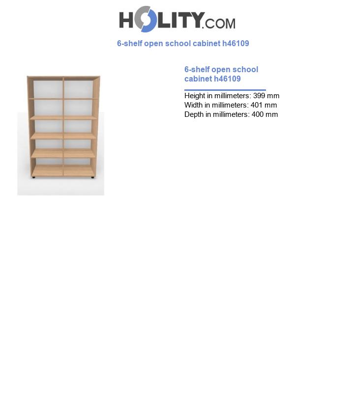 6-shelf open school cabinet h46109