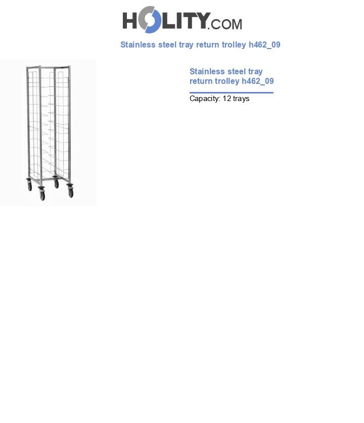 Stainless steel tray return trolley h462_09