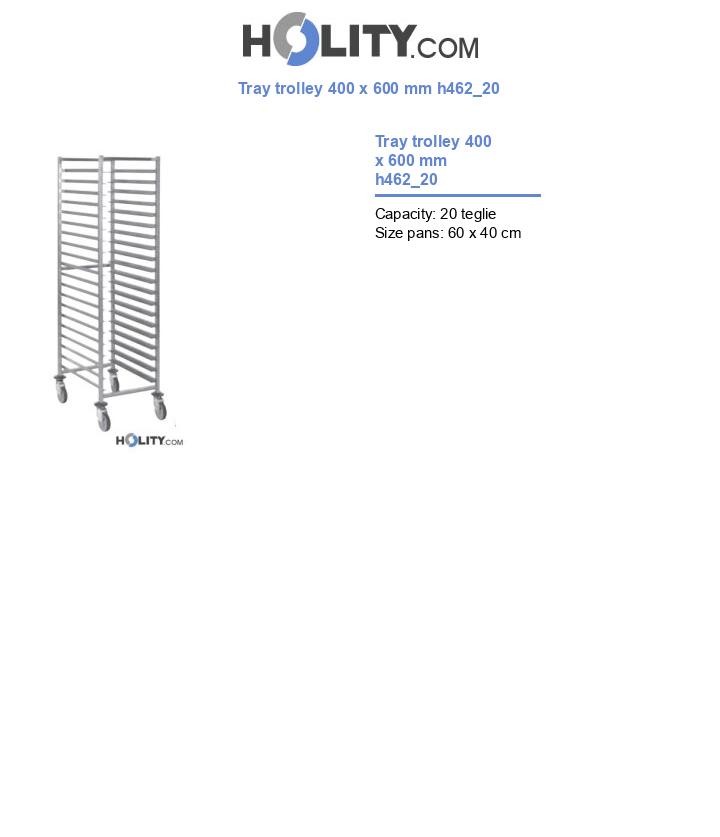 Tray trolley 400 x 600 mm h462_20