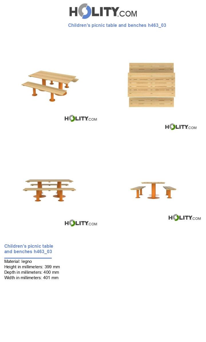 Children’s picnic table and benches h463_03