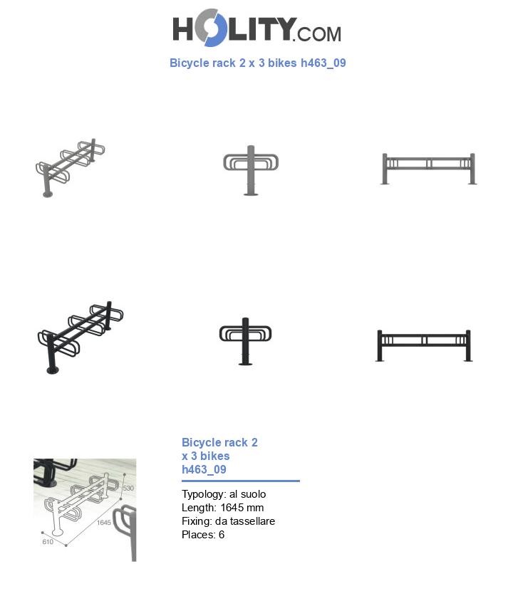Bicycle rack 2 x 3 bikes h463_09