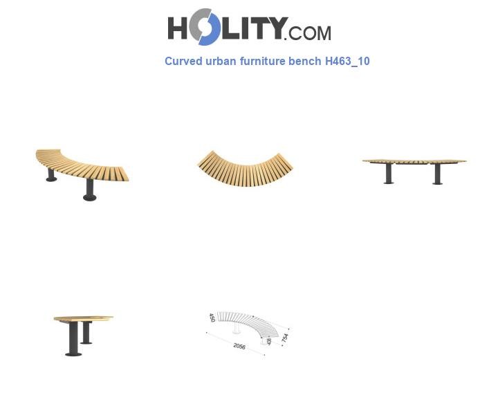 Curved urban furniture bench H463_10