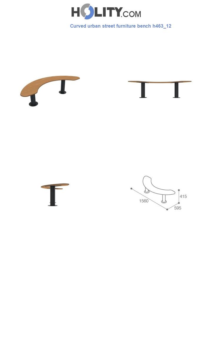 Curved urban street furniture bench h463_12