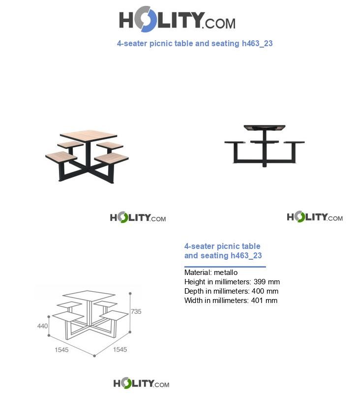 4-seater picnic table and seating h463_23