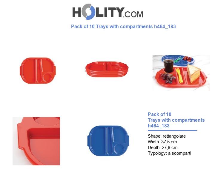 Pack of 10 Trays with compartments h464_183