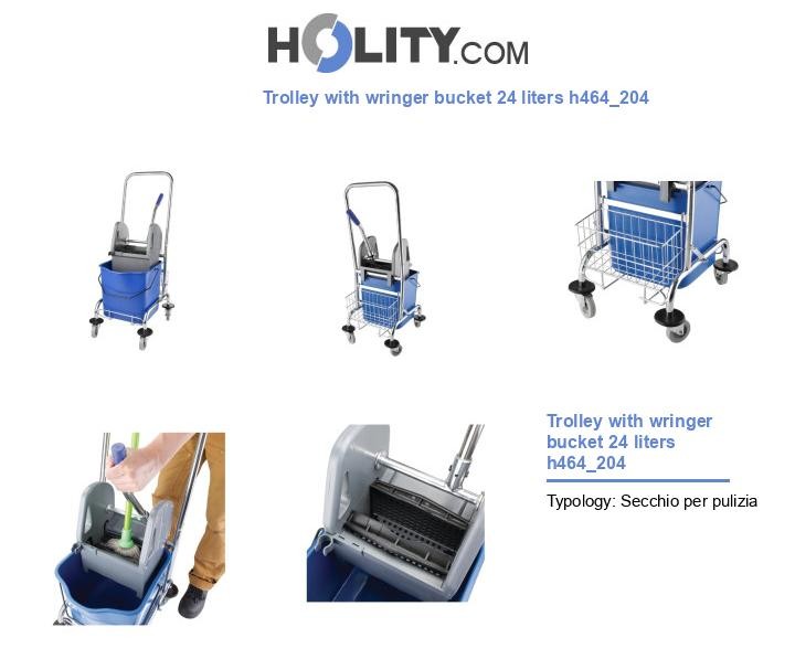 Trolley with wringer bucket 24 liters h464_204