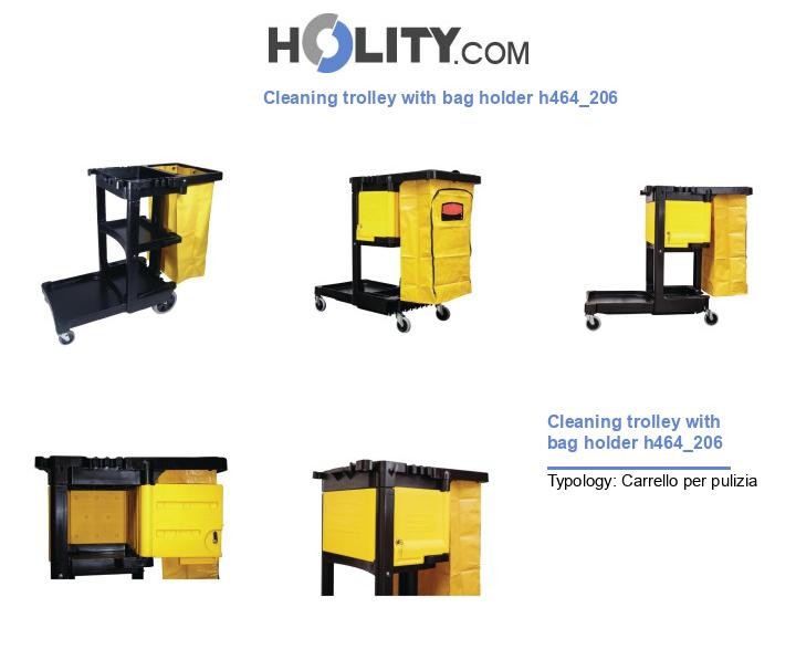 Cleaning trolley with bag holder h464_206