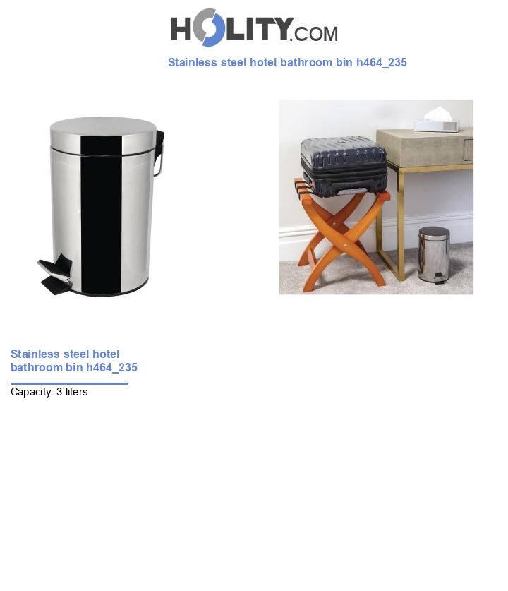 Stainless steel hotel bathroom bin h464_235