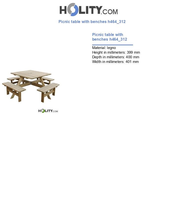 Picnic table with benches h464_312