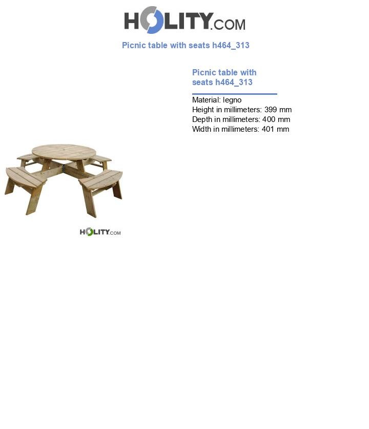 Picnic table with seats h464_313
