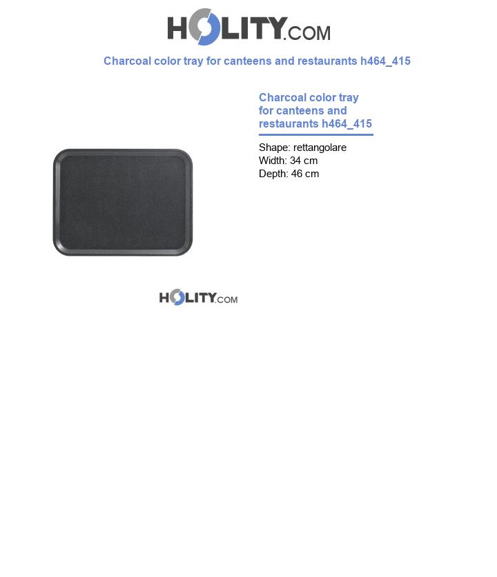 Charcoal color tray for canteens and restaurants h464_415