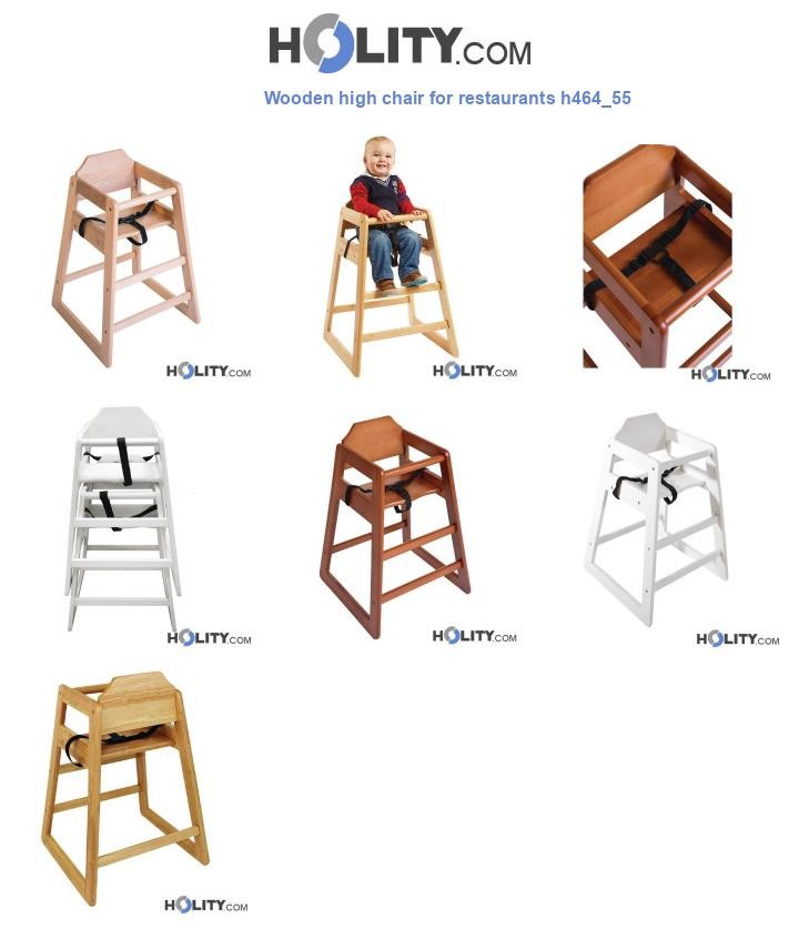 Wooden high chair for restaurants h464_55