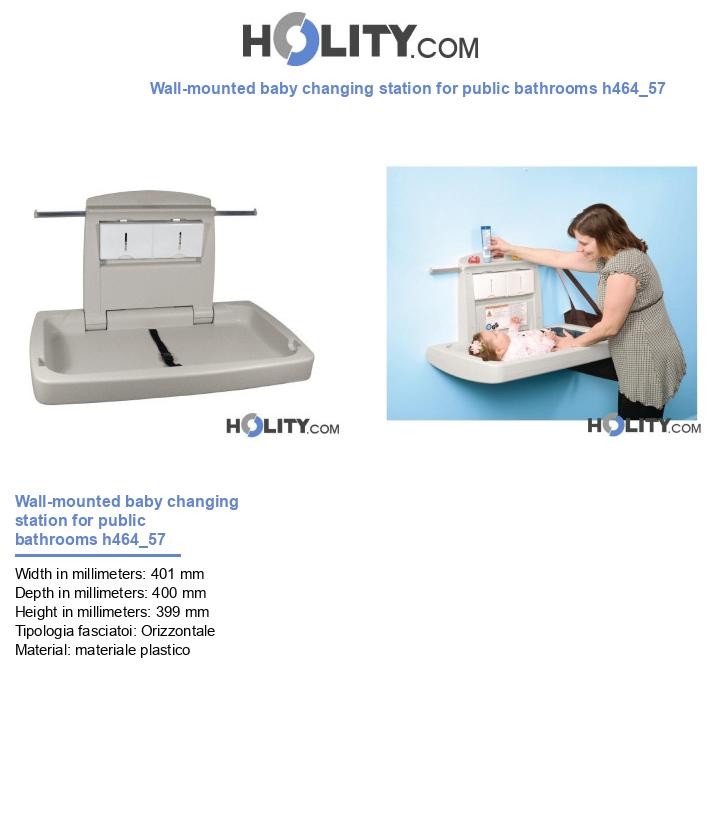 Wall-mounted baby changing station for public bathrooms h464_57