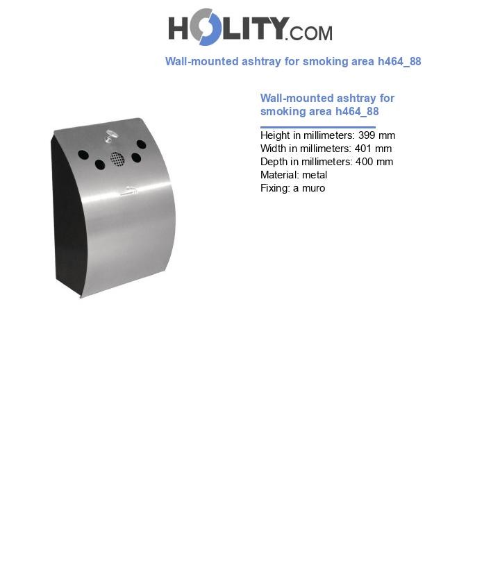 Wall-mounted ashtray for smoking area h464_88