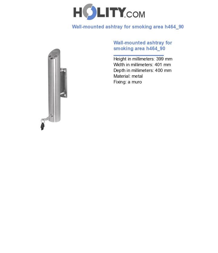Wall-mounted ashtray for smoking area h464_90
