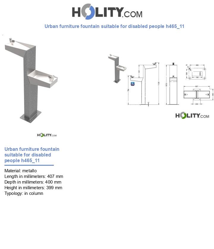 Urban furniture fountain suitable for disabled people h465_11