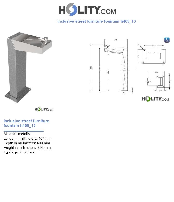 Inclusive street furniture fountain h465_13