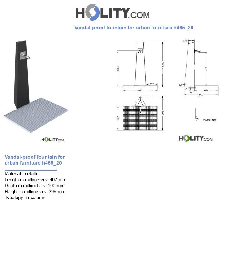 Vandal-proof fountain for urban furniture h465_20