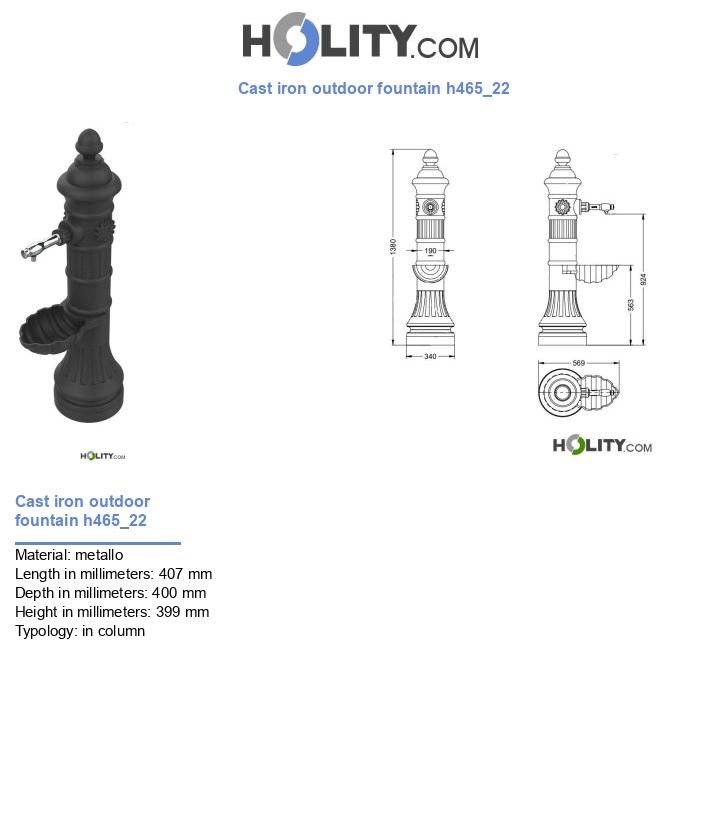 Cast iron outdoor fountain h465_22