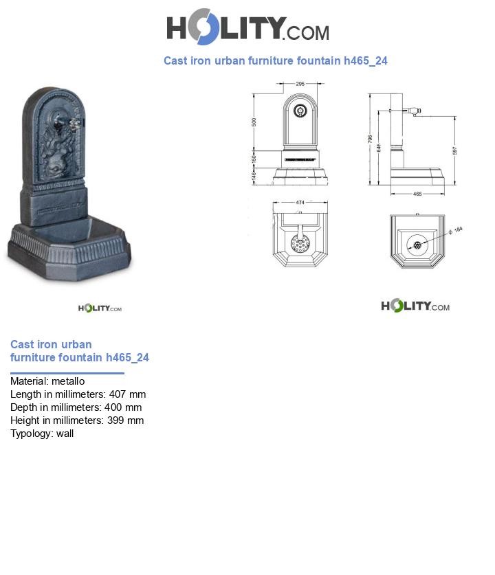 Cast iron urban furniture fountain h465_24