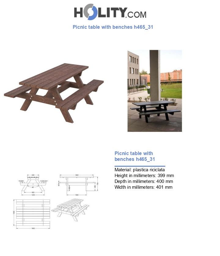 Picnic table with benches h465_31