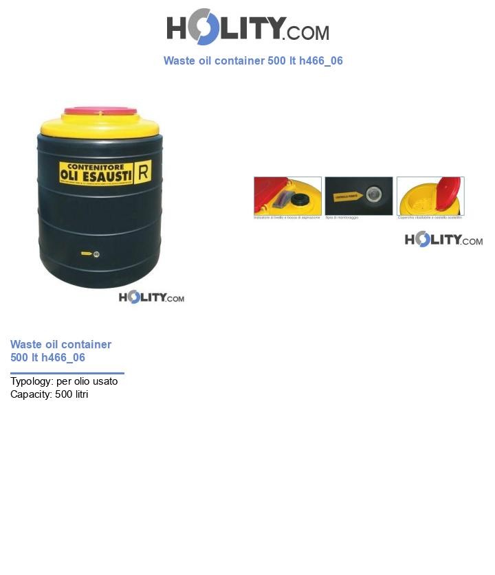Waste oil container 500 lt h466_06